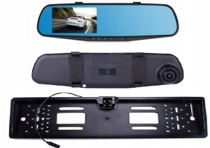 Wideorejestrator samochodowy kamera cofania w ramce full hd 4led karta 32gb 8