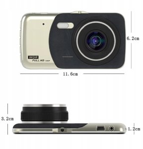 REJESTRATOR DO SAMOCHODU JAZDY KAMERA COFANIA HD PRZÓD TYŁ EKRAN 4 LCD 3