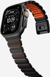 Nomad Goods Inc. Stratos Band - titanowa bransoleta do Apple Watch 49mm z FKM (black titanium, ultra orange FKM) 7