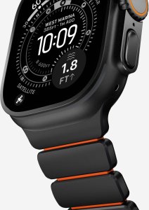 Nomad Goods Inc. Stratos Band - titanowa bransoleta do Apple Watch 49mm z FKM (black titanium, ultra orange FKM) 9