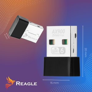 Karta sieciowa Reagle ADAPTER KARTA SIECIOWA WiFi 6 NA USB NANO Wi-Fi 900Mbps 5.8GHz WPA3 AX900 9