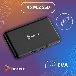 Reagle PUDEŁKO ETUI ochronne NA 4 dyski M.2 SSD NVME SATA Z pianki EVA 3