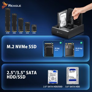 STACJA DOKUJĄCA DYSKU SSD HDD SATA 2,5" 3,5" NVME M.2 USB OBUDOWA KLONUJĄCA 4