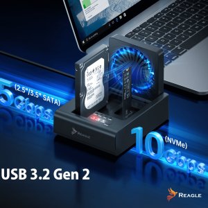 STACJA DOKUJĄCA DYSKU SSD HDD SATA 2,5" 3,5" NVME M.2 USB OBUDOWA KLONUJĄCA 6