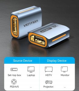 Kabel Vention Złączka HDMI-HDMI 8K@60Hz Aluminium 6