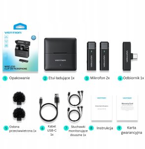 Mikrofon Vention 2 sztuki USB-C + etui (NCAB0) 2