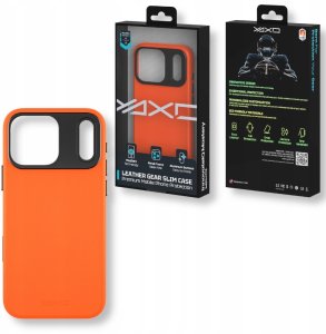 Yaxo Etui na telefon Leather Gear Slim Case MagSafe iPhone 17 Pro Magma Orange 6