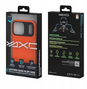 Yaxo Etui na telefon Leather Gear Slim Case MagSafe iPhone 17 Pro Max Magma Orange 5