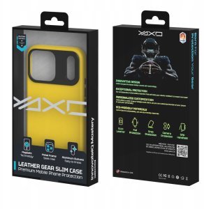 Yaxo Etui na telefon Leather Gear Slim Case MagSafe iPhone 17 Pro Max Honey Yellow 5