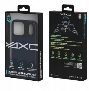 Yaxo Etui na telefon Leather Gear Slim Case MagSafe iPhone 17 Pro Max Dusky Blue 5