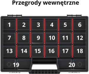 Organizer narzędziowy, warsztatowy 29x19,5 cm, 20 przegródek 6