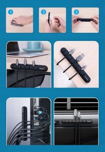 Organizer Vention 5-portowy organizator kabli 2 szt. czarny 5