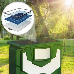 Ultradźwiękowy Solarny Odstraszacz Zwierząt Kotów Psów Kun Lisów Dzików Saren Jeleni Ptaków Flame Guard 13