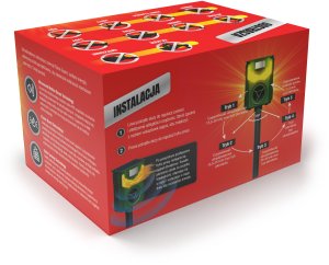 Ultradźwiękowy Solarny Odstraszacz Zwierząt Kotów Psów Kun Lisów Dzików Saren Jeleni Ptaków Flame Guard 16