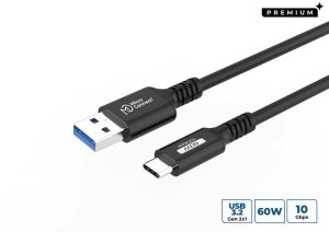 Kabel USB MicroConnect USB-C - USB-A 0.15 m Czarny (Premium USB-C to USB-A cable) 2