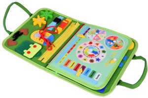 Materiałowa edukacyjna książeczka manipulacyjna Montessori zegar ZA6022 EDUKAMP 5