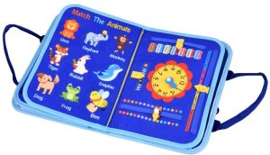 Materiałowa książeczka manipulacyjna edukacyjna + tablica markery ZA6024 EDUKAMP 4