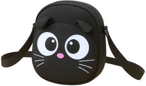 Torba Saszetka Kot Zasuwana Kieszeń Regulowany Pas Czarna 21 x 16 cm 2