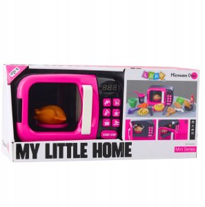 Mikrofala Zabawkowa Dla Dzieci Jedzenie Obrót 360 Światła Dźwięki Różowa 4