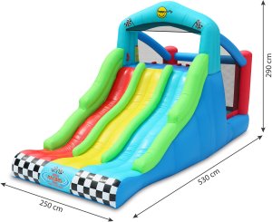 Dmuchany zamek TRIPLE SLIDE trampolina HappyHop 3 zjeżdżalnie 2