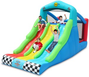 Dmuchany zamek TRIPLE SLIDE trampolina HappyHop 3 zjeżdżalnie 8