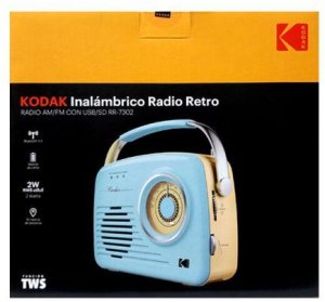 Retro Radio RR-7302 Bluetooth AUX USB AM FM Styl Vintage Przenośne Niebieskie 2