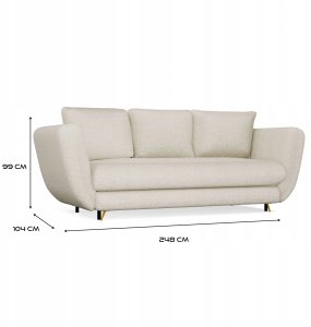 Malys Group SOFA SARIS beżowy noga złota 6