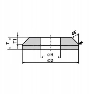 Andre ŚCIERNICA PROFILOWANA 250mm x10/7mm x 32mm 99A60N7/CRA60O7 VTE10-35 Biało-różowa TYP 1YC 3