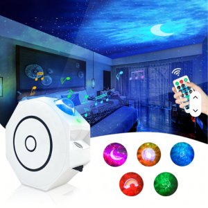 PROJEKTOR GWIAZD NIEBA LAMPKA NOCNA RZUTNIK LASEROWY DLA DZIECI 3D + PILOT 8