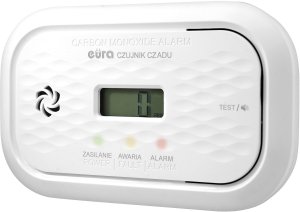 Czujnik czadu EURA CD-72A2v4300/B certyfikat CNBOP-PiB, DC 3V (2x LR6), LCD 2