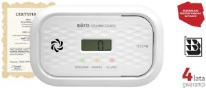 Czujnik czadu EURA CD-72A2v4300/B certyfikat CNBOP-PiB, DC 3V (2x LR6), LCD 5