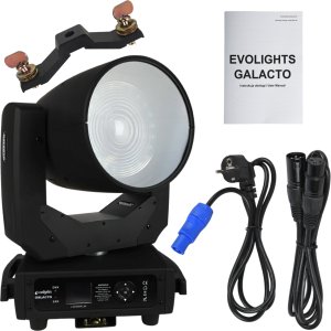 Evolights GALACTO głowica ruchoma 120W RGBL LED + 24x0,1W RGB SMD5050 LED efekt ring 8