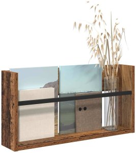 vidaXL Regał na gazety z półką w stylu vintage 60 x 12 x 30 cm 3