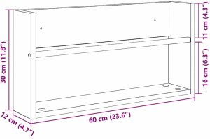 vidaXL Regał na gazety z półką w stylu vintage 60 x 12 x 30 cm 10