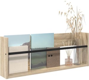 vidaXL Regał na gazety z półką dąb sonoma 80 x 12 x 30 cm 3