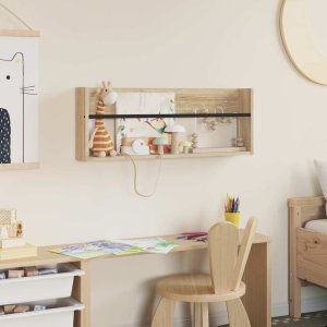 vidaXL Regał na gazety z półką dąb sonoma 80 x 12 x 30 cm 4