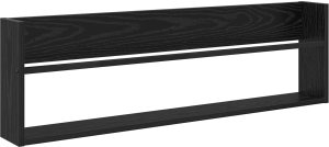 vidaXL Regał na gazety z półką Czarny Dąb 100 x 12 x 30 cm 2
