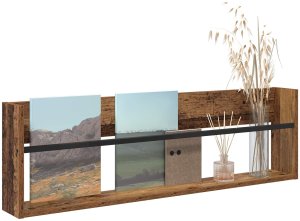 vidaXL Regał na gazety z półką w stylu vintage, 100 x 12 x 30 cm 3