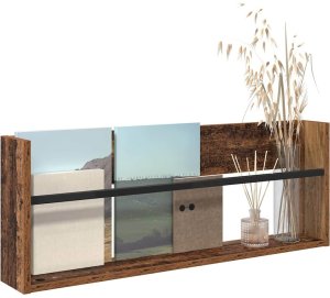 vidaXL Regał na gazety z półką w stylu vintage 80 x 12 x 30 cm 3