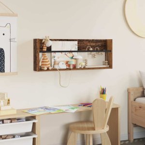 vidaXL Regał na gazety z półką w stylu vintage 80 x 12 x 30 cm 4