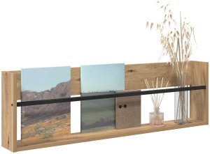 vidaXL Regał na gazety z półką dębową rzemieślniczą 100 x 12 x 30 cm 3