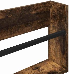 vidaXL Regał na gazety z półką wędzonego dębu 80 x 12 x 30 cm 8