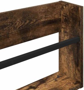 vidaXL Regał na gazety z półką wędzony dąb 60 x 12 x 30 cm 8