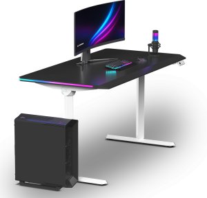 Biurko Ultradesk QUEST Czarno-Białe 140 cm x 70 cm Szare nogi 6