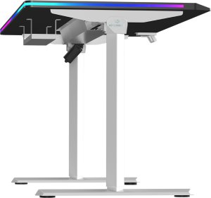 Biurko Ultradesk QUEST Czarno-Białe 140 cm x 70 cm Szare nogi 10