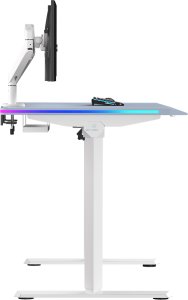 Biurko Ultradesk QUEST Szaro-Białe 140 cm x 70 cm Białe nogi 8