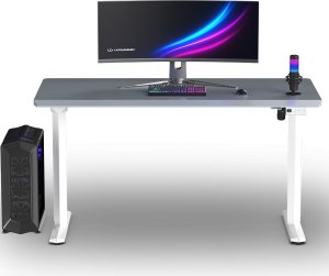 Biurko Ultradesk QUEST Szaro-Białe 140 cm x 70 cm Białe nogi 4