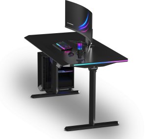 Biurko Ultradesk QUEST Czarne 140 cm x 70 cm Czarne nogi 2