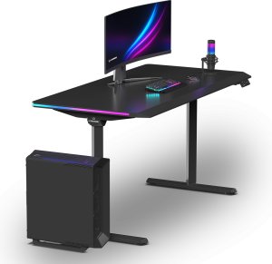 Biurko Ultradesk QUEST Czarne 140 cm x 70 cm Czarne nogi 6
