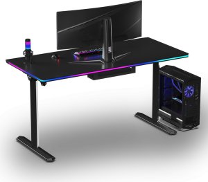 Biurko Ultradesk QUEST Czarne 140 cm x 70 cm Czarne nogi 7
